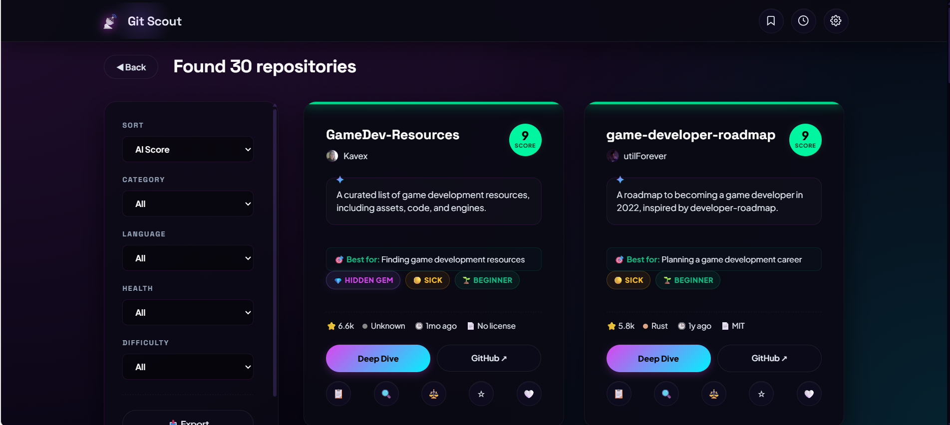 GitHub Scout gallery image