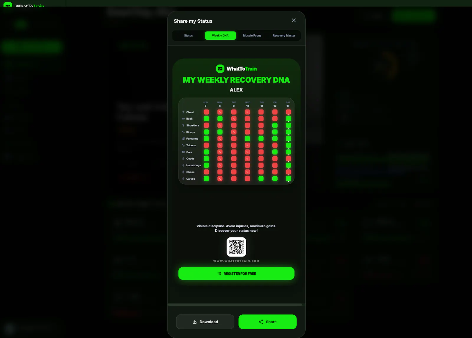 WhatToTrain screenshot 5