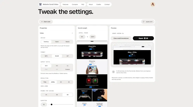 Website Scroll Video screenshot 3
