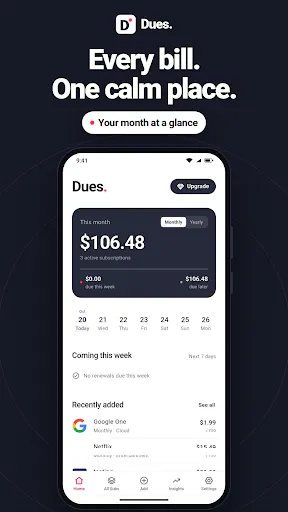 Dues: Subscription Tracker gallery image