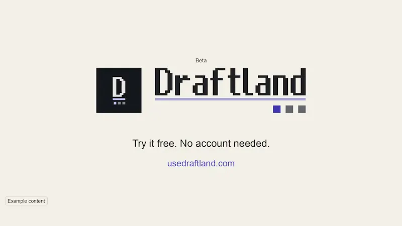 Draftland screenshot 1 (video preview)