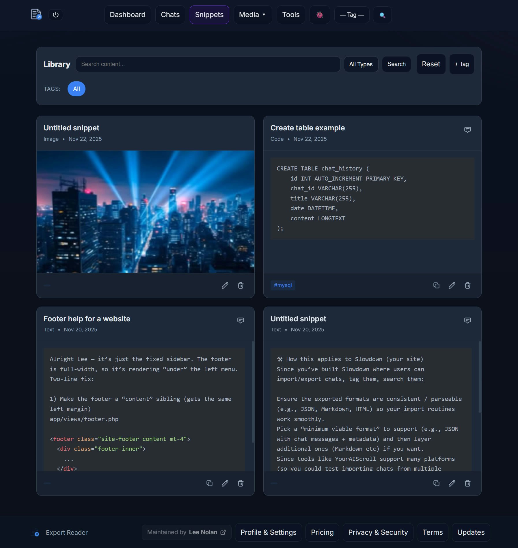 ExportReader — ChatGPT Export Search - Screenshot 3 showing product features and functionality