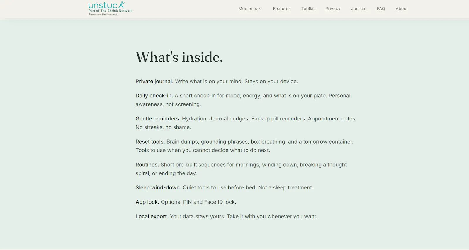 Unstuck: Private Mental Reset App screenshot 8