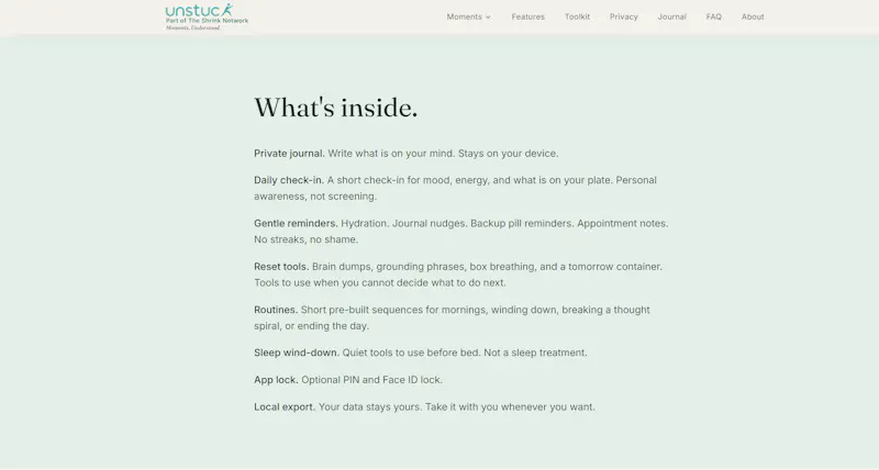 Unstuck: Private Mental Reset App screenshot 8