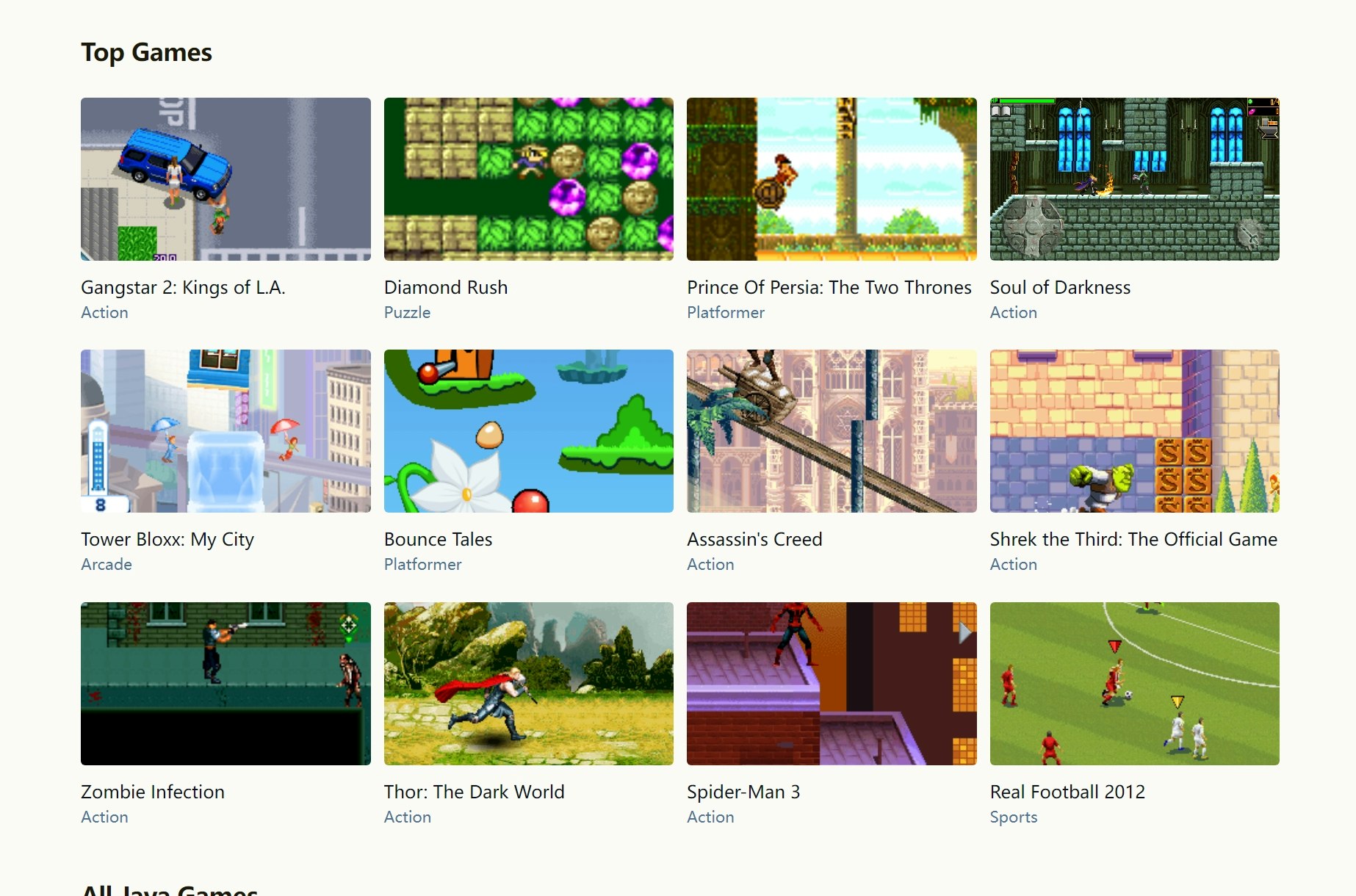 JavaGames.cc - Tarayıcınızda Java/J2ME Games Online oynatın medya 2