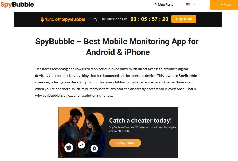 SpyBubble - Main product screenshot demonstrating key features and user interface
