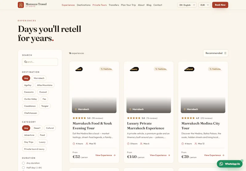 Morocco Travel Booking Platform screenshot 1