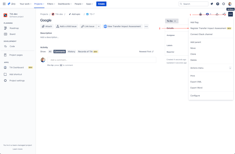 Overdrachtseffectbeoordeling voor JIRA media 1