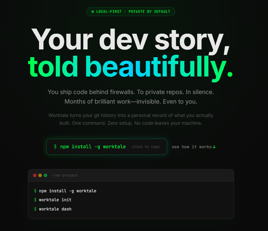 Worktale Your Dev Story Told Beautifully gallery image