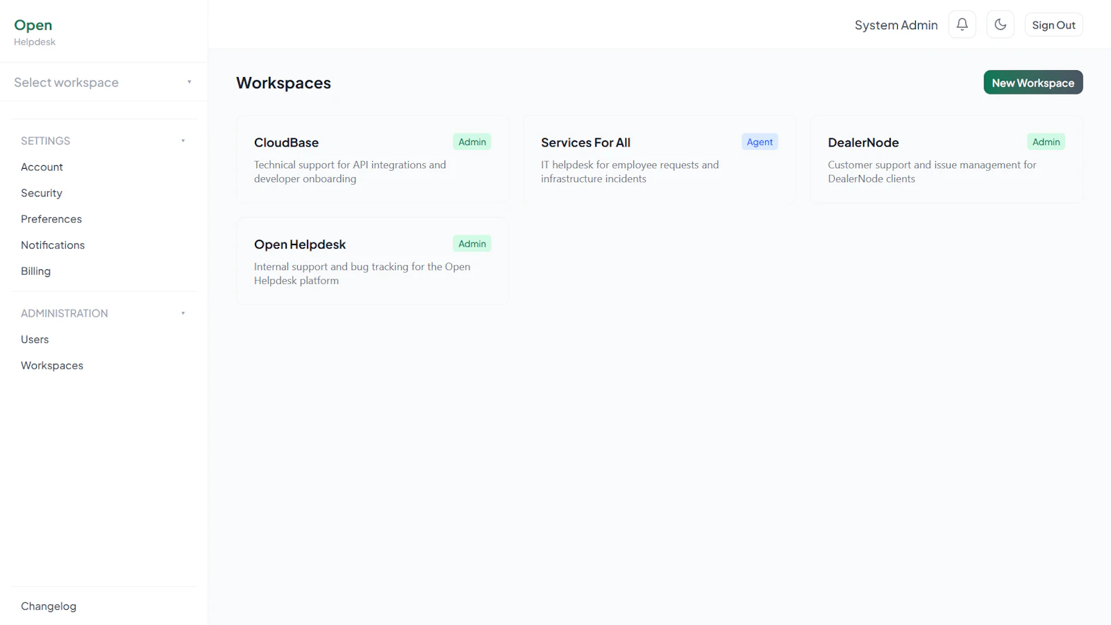 Open Helpdesk screenshot 2