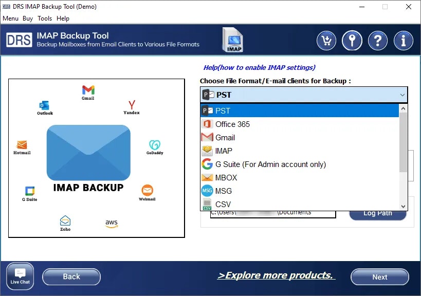 Ferramenta de backup IMAP migreeMails media 3