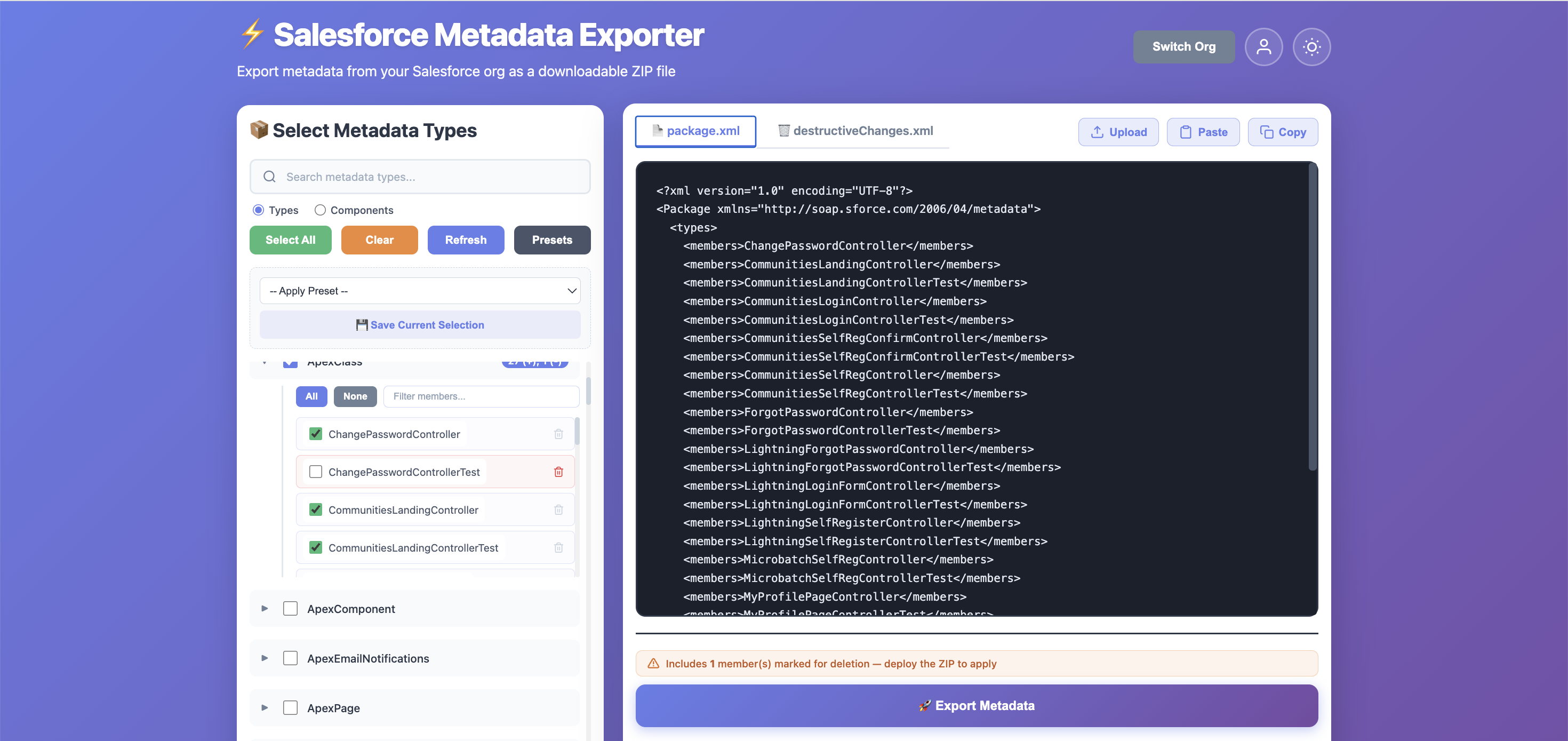 Salesforce Metadata Exporter gallery image