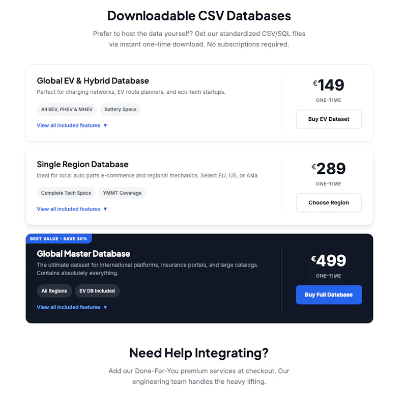 RevCarData Car Database API screenshot 3