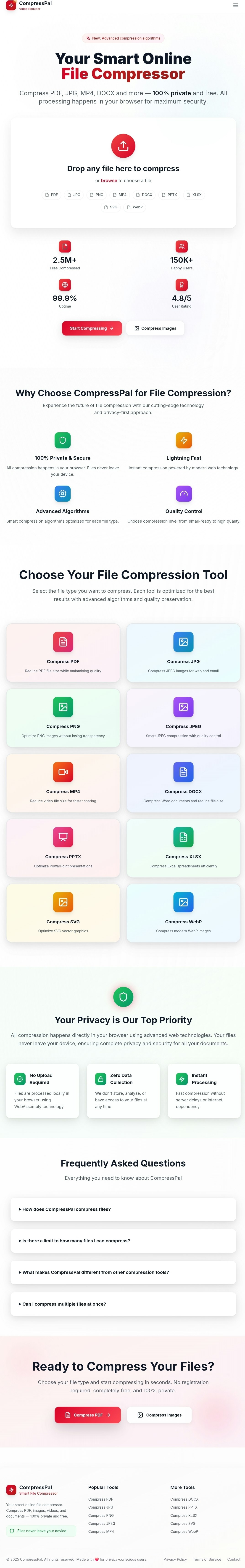 وسائط Compresspal - ضاغط الملف الذكي عبر الإنترنت PDF ، الصور ، مقاطع الفيديو والمزيد 2