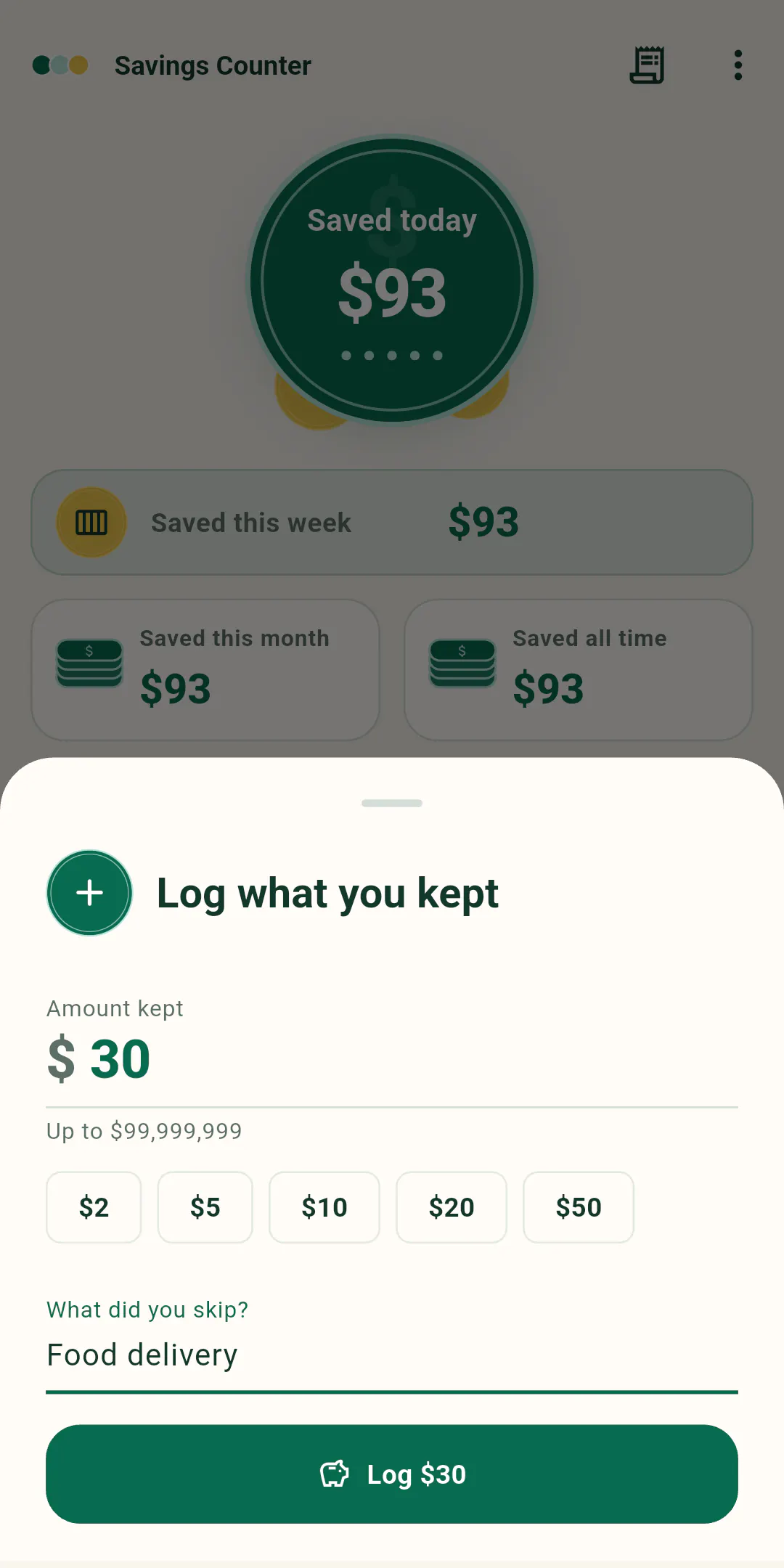 No Buy Savings Tracker gallery image