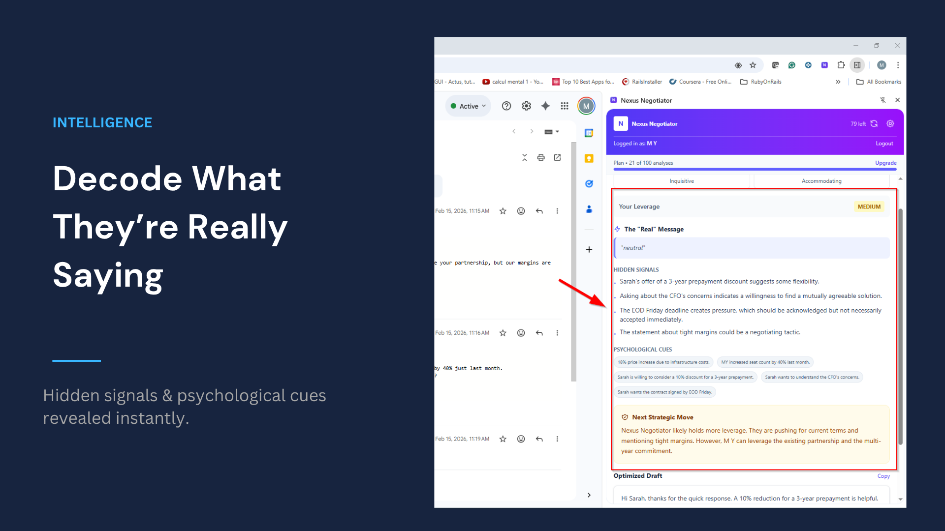 Nexus Negotiator: AI Coach for Gmail gallery image