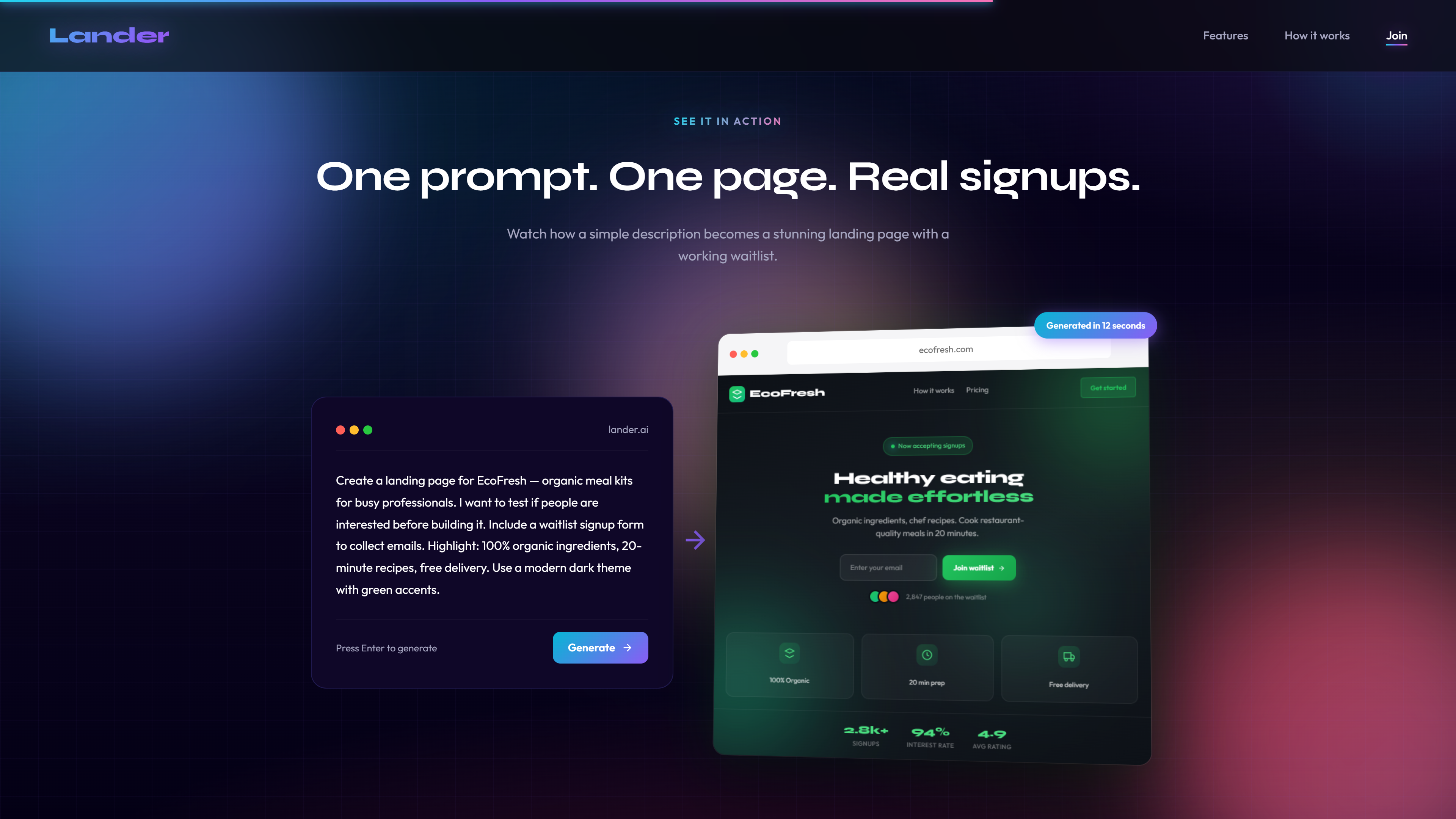 Lander - Screenshot 2 showing product features and functionality