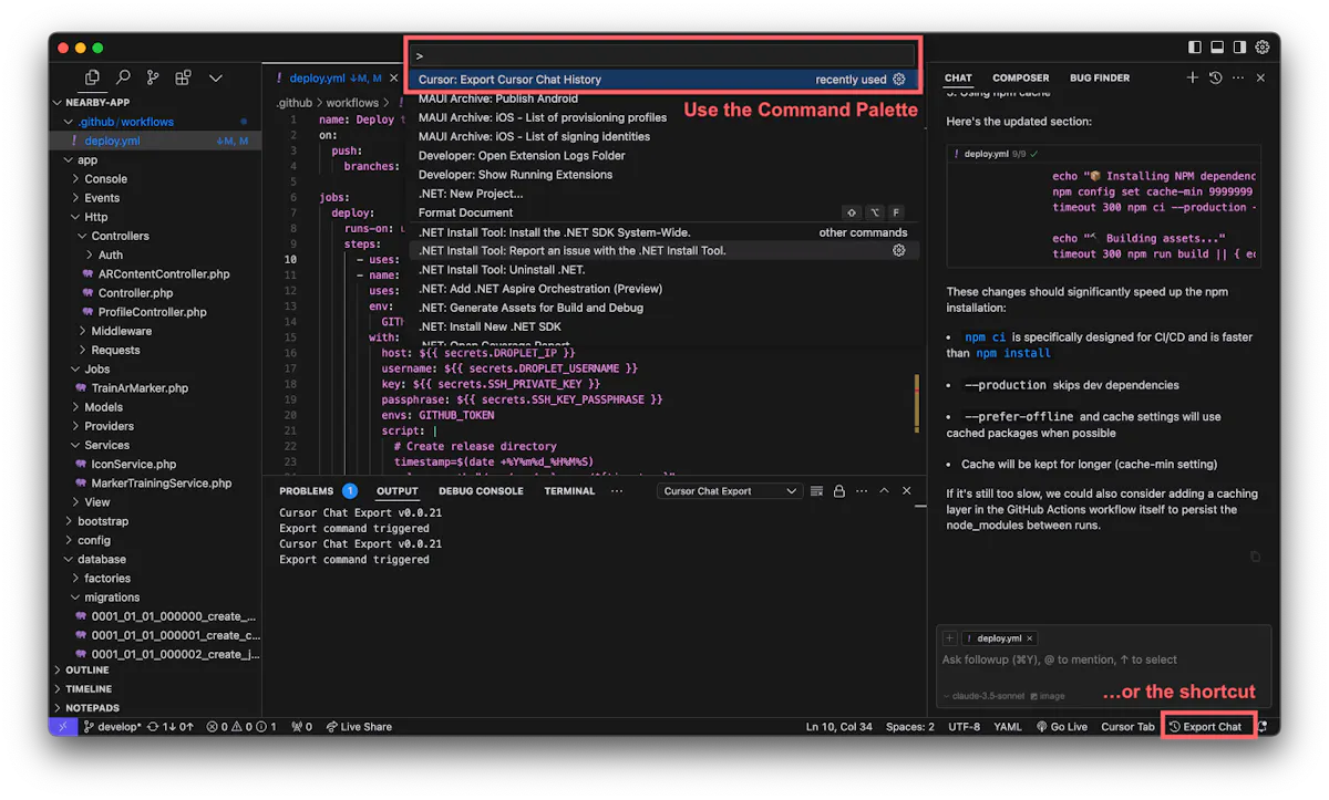 Cursor Convo Export