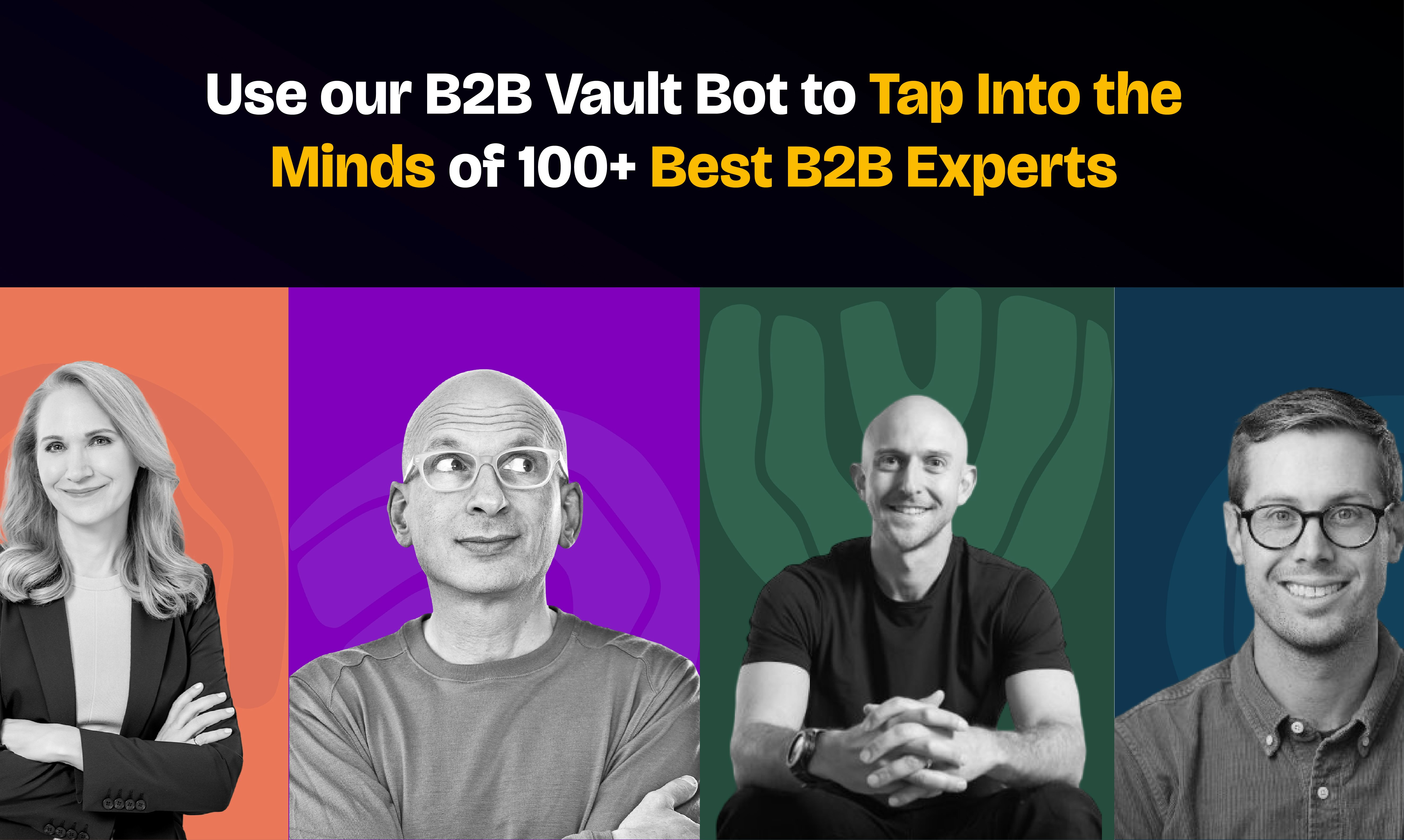 Mídia 2 de Vault B2B - melhore no marketing B2B - Consultor de crescimento gratuito de IA treinado em cérebros de 70 especialistas