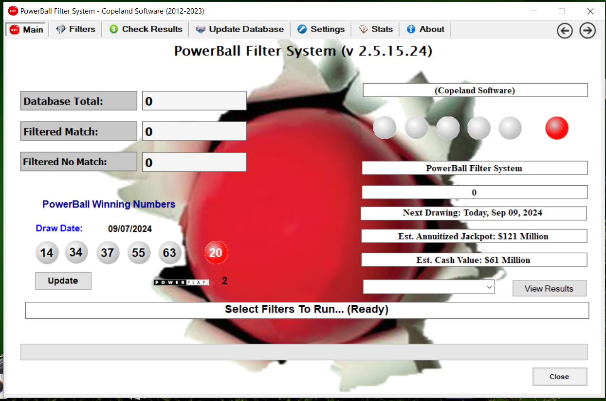 Sistema de filtro de bola de powerball media 1
