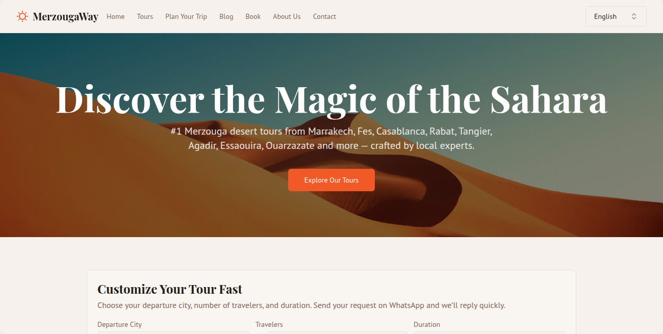 MerzougaWay - Main screenshot showing features and interface