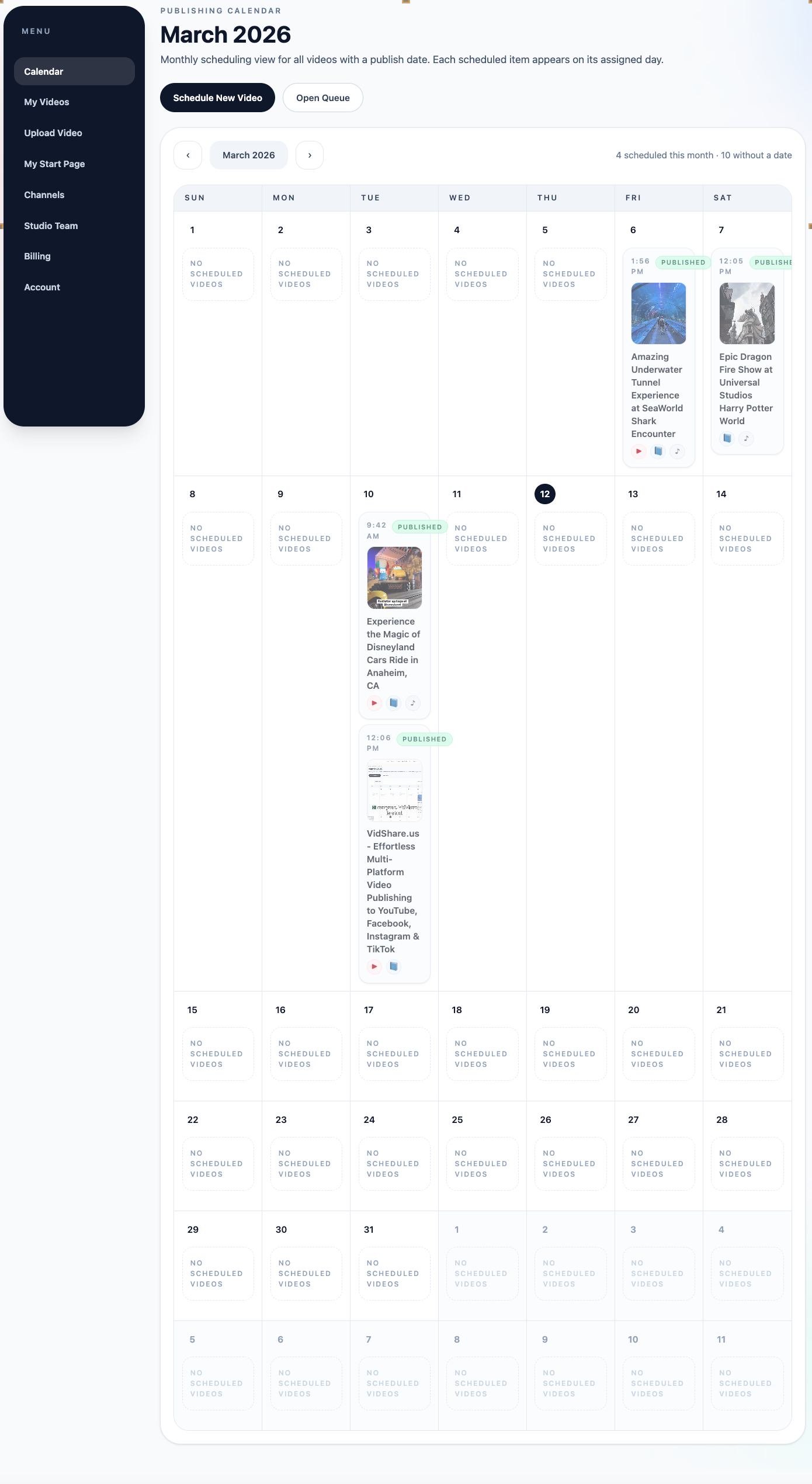 VidShare - Main product screenshot demonstrating key features and user interface