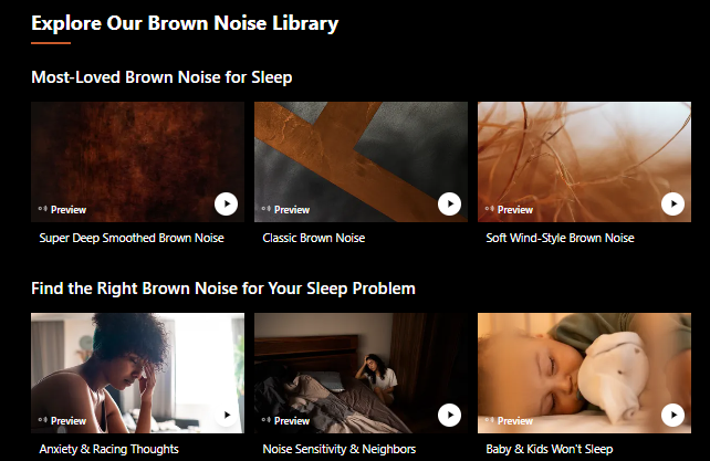 Brown Noise for Sleep - Screenshot 3 showing product features and functionality