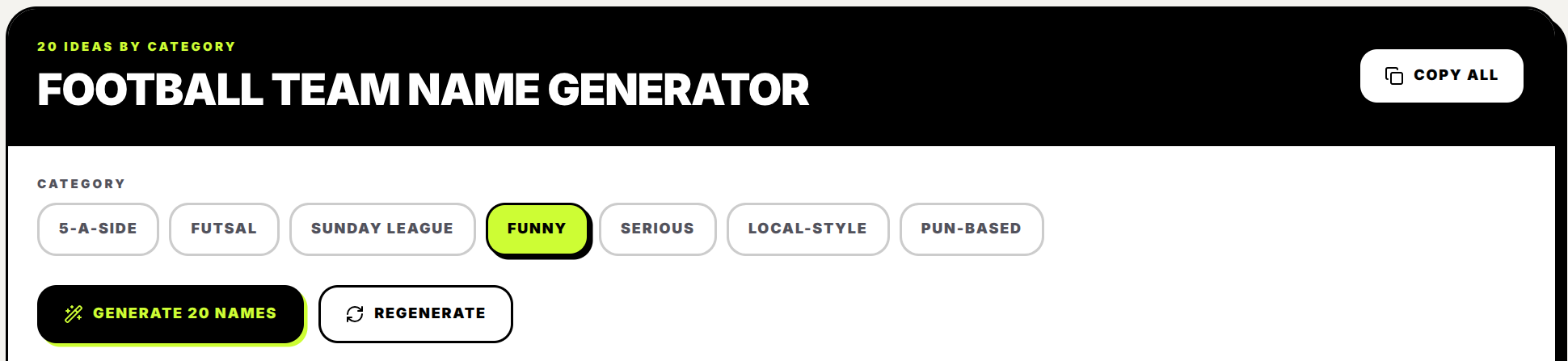 Funny Clever Football TeamName Generator gallery image