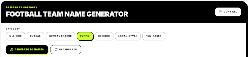 Funny Clever Football TeamName Generator screenshot 1