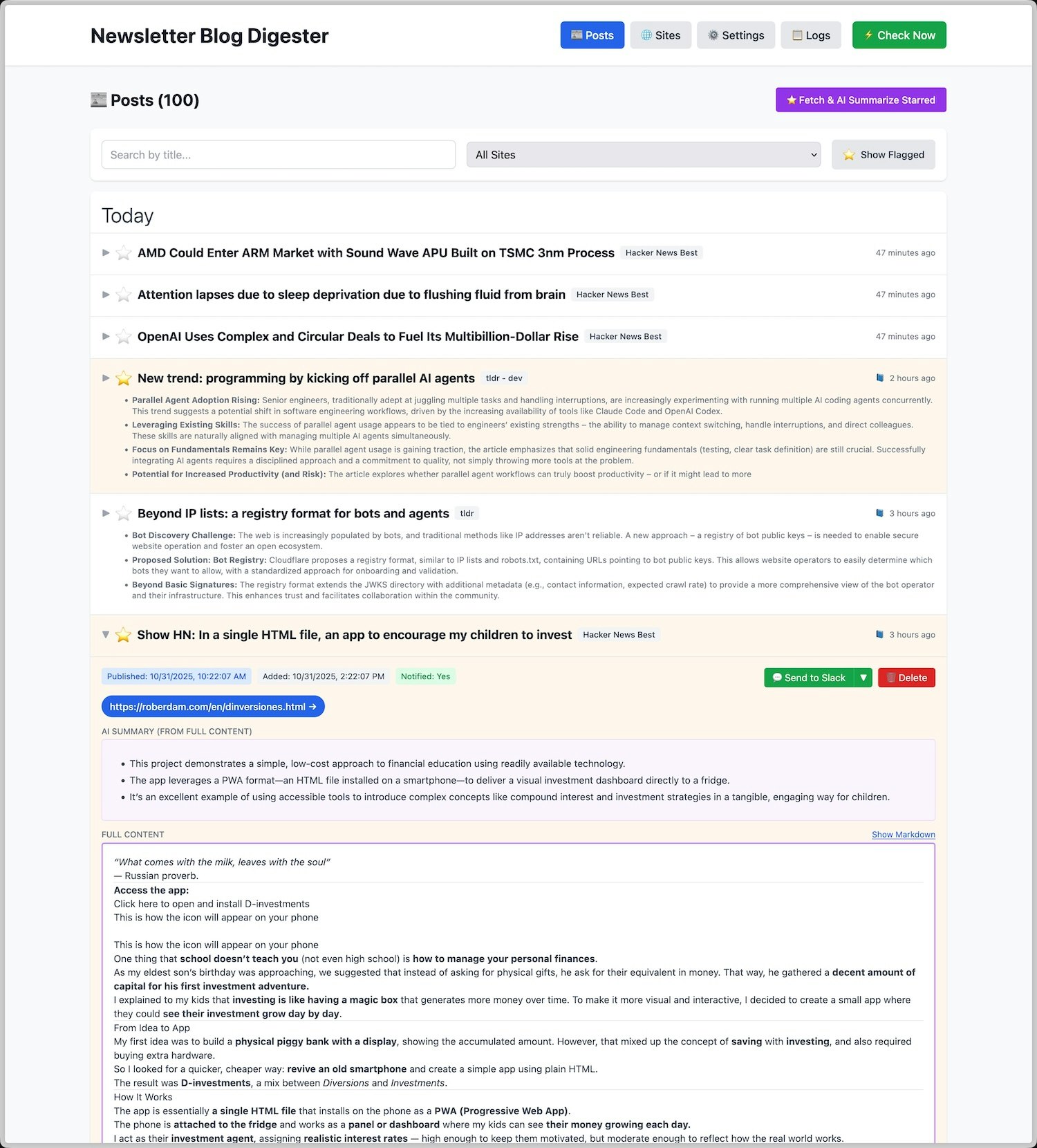 Open source newsletter digester gallery image