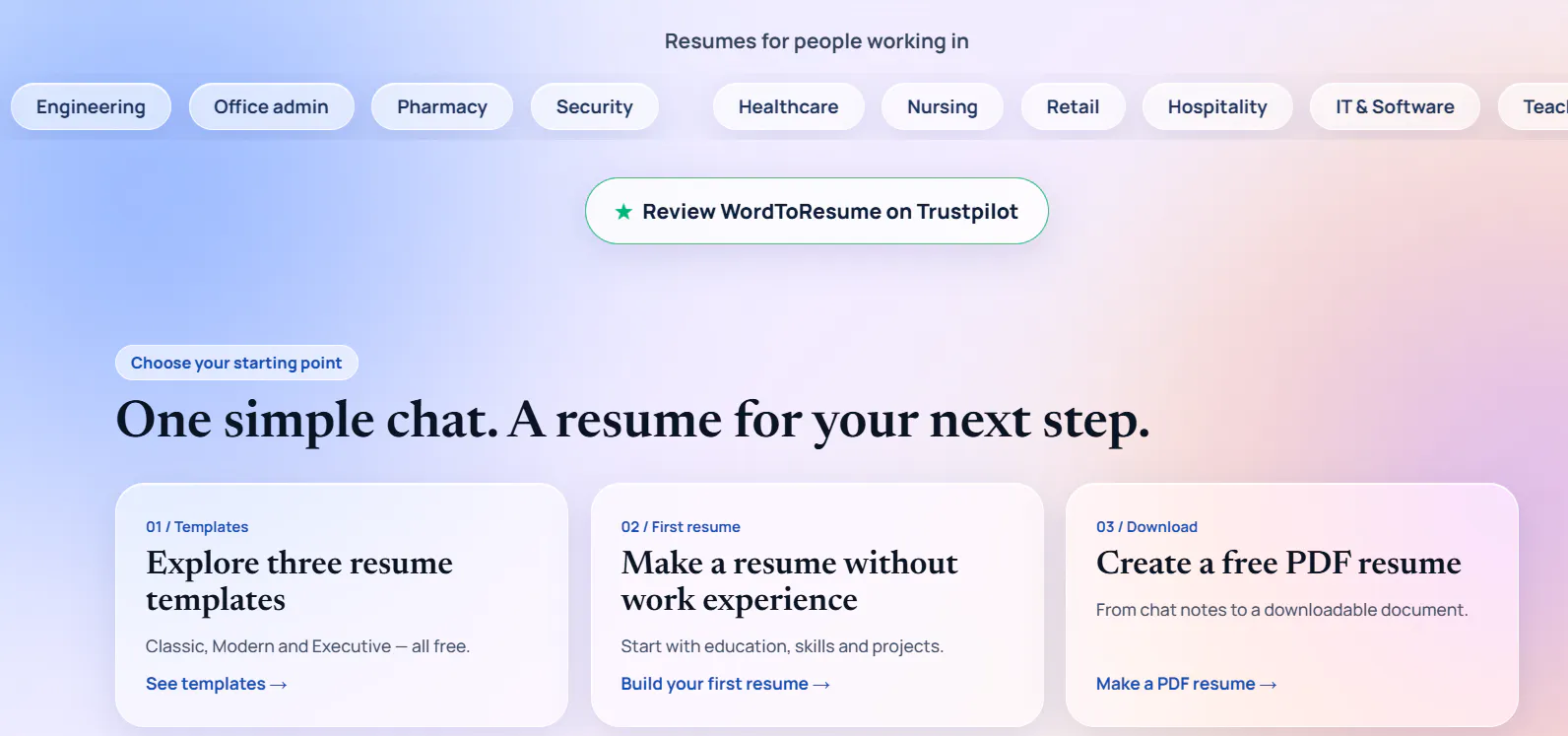 Turn Chat Into a Resume Free gallery image