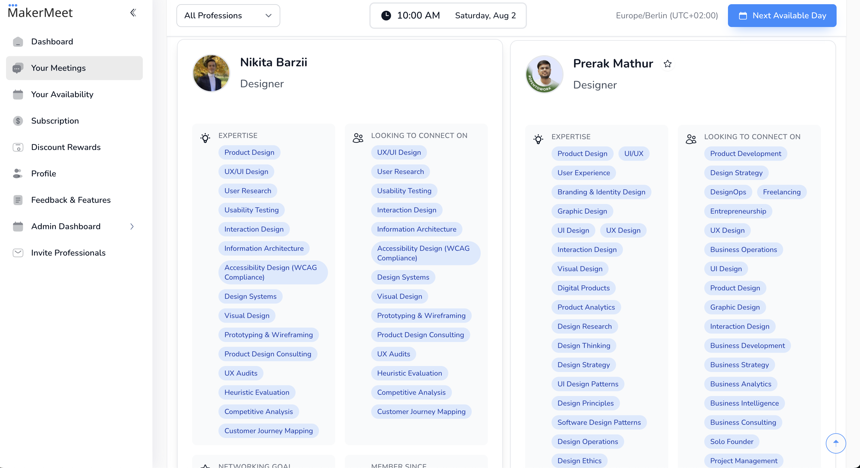Média Maker Meet - Trouver et rencontrer d'autres professionnels via des appels vidéo planifiés 3