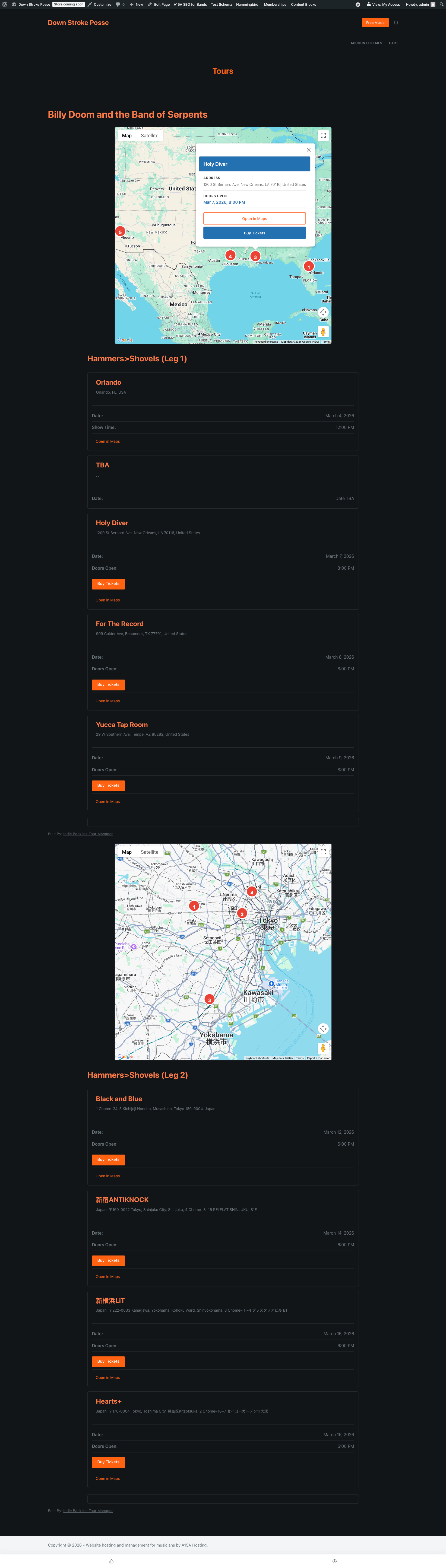 Indie Backline - Tour Manager - Main product screenshot demonstrating key features and user interface