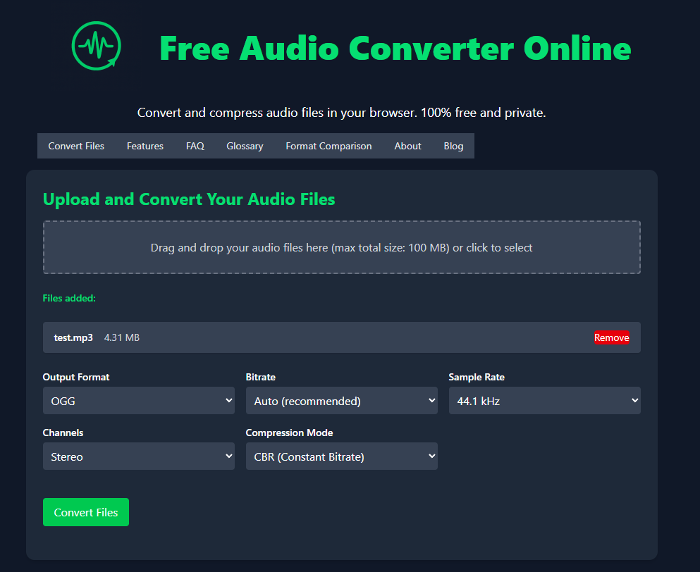 Kostenloser Audiokonverter online media 3