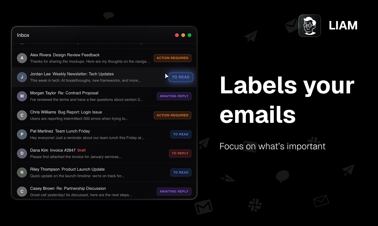 LIAM - Screenshot 2 showing product features and functionality