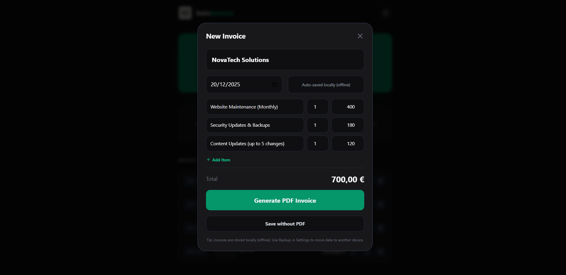 SoloInvoice gallery image