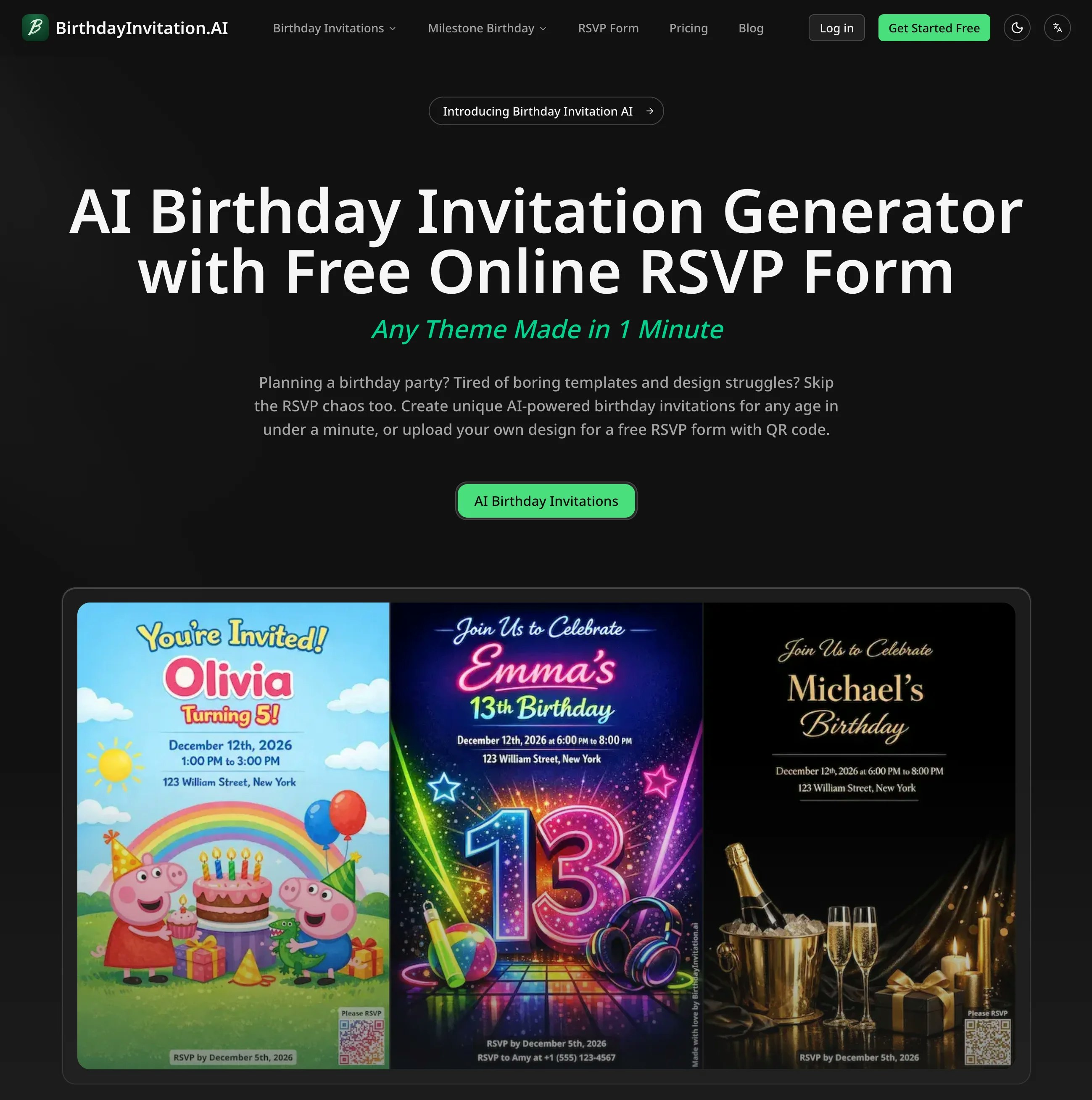 Birthday Invitation AI - Screenshot 2 showing product features and functionality