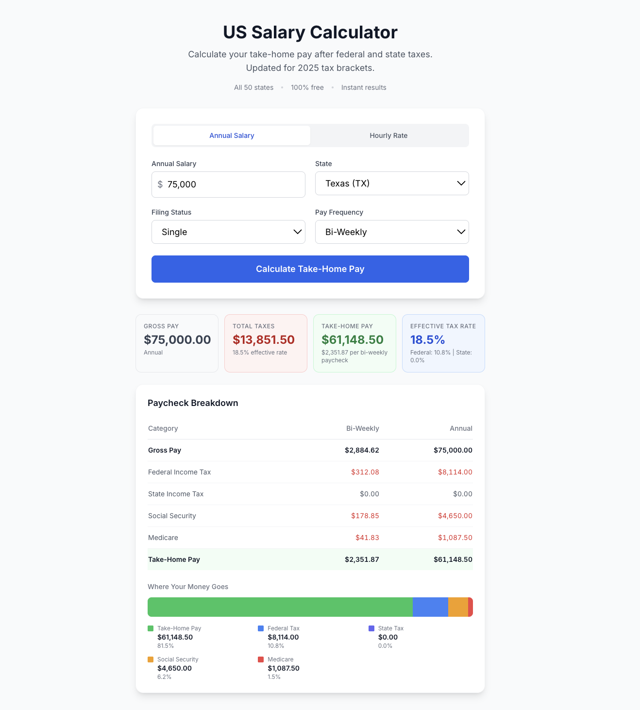 US Salary Calculator gallery image