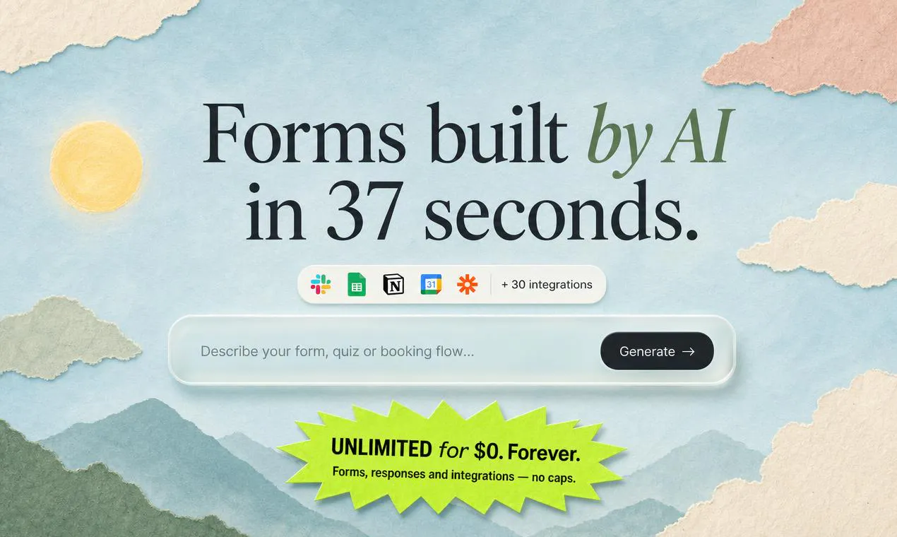 Formo. Forms built by AI. gallery image