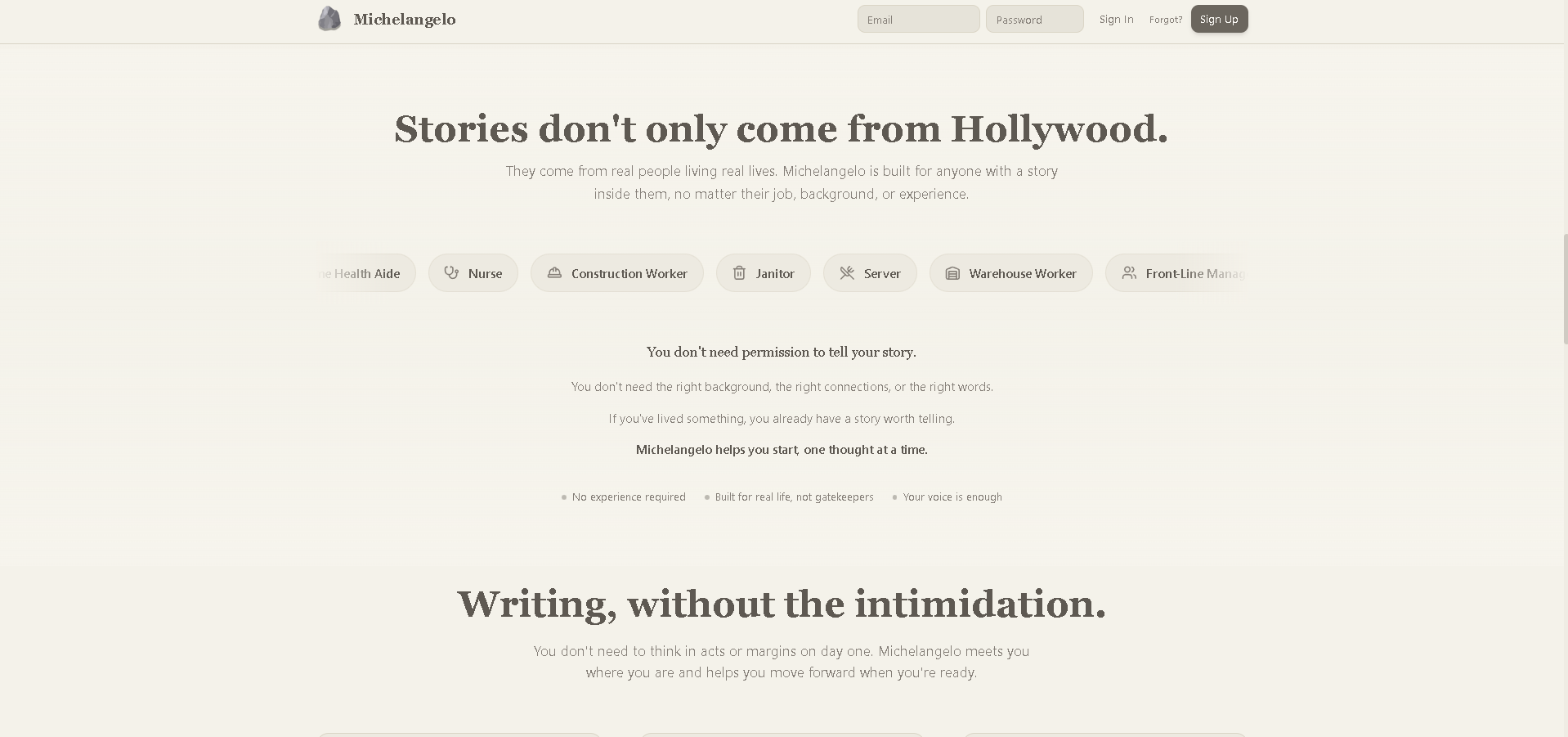 Michelangelo - Screenshot 5 showing product features and functionality