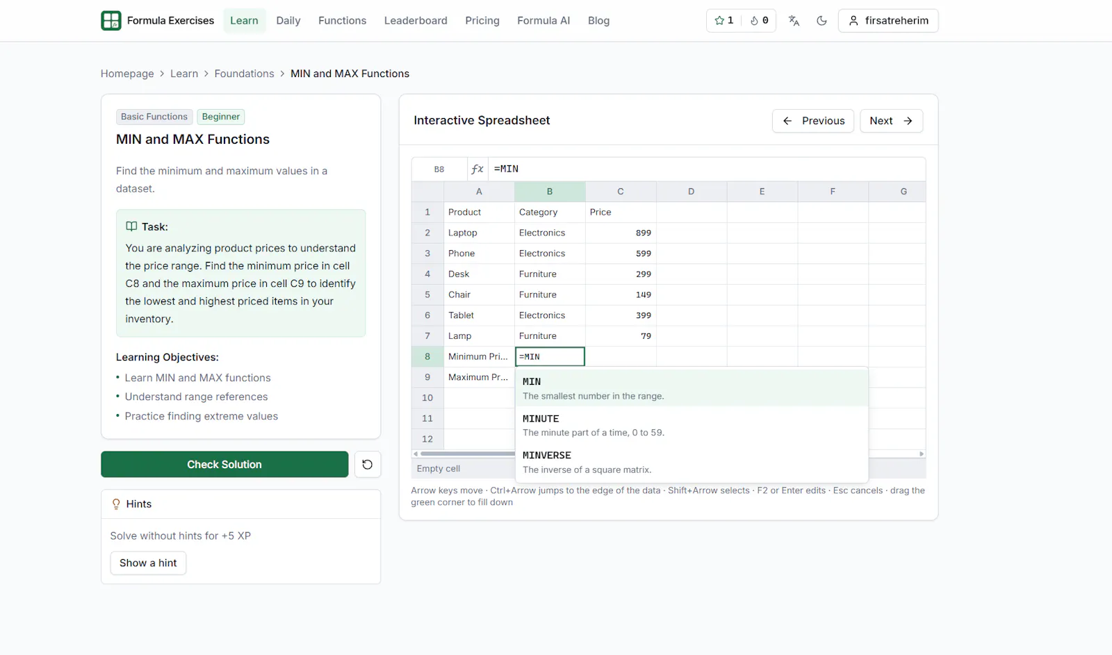 Excel Formula Exercises screenshot 5