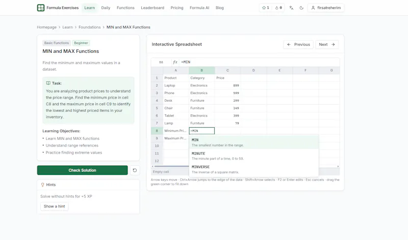 Excel Formula Exercises screenshot 5