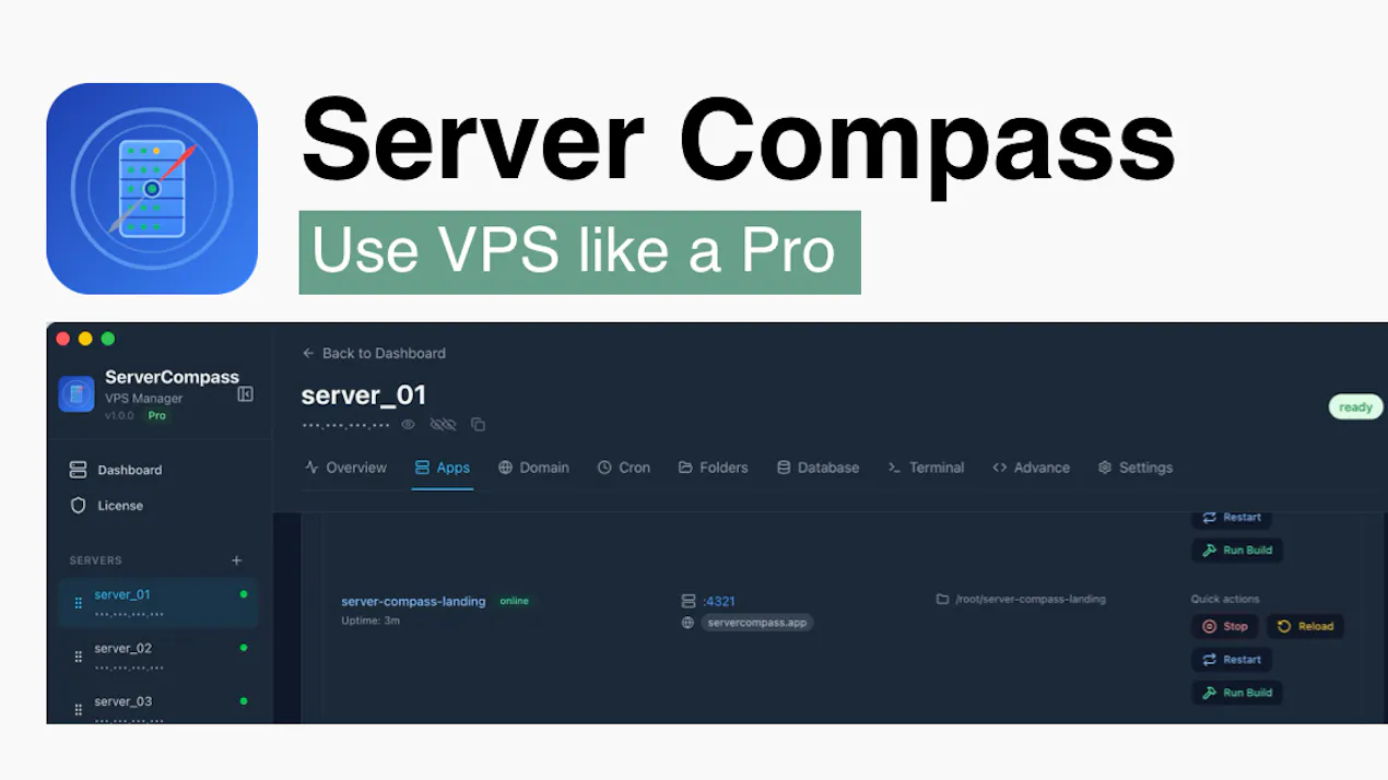 Server Compass 1.42 - Vercel UX + AI MCP product