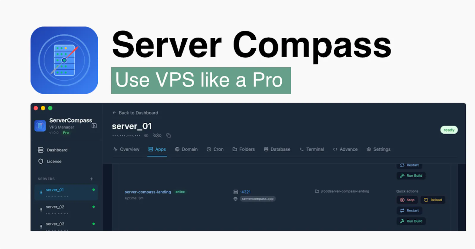 Server Compass 1.42 - Vercel UX + AI MCP screenshot 2