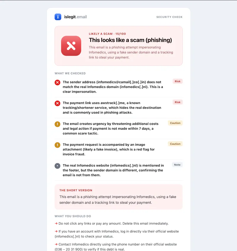 islegit.email screenshot 2