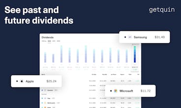Screenshot of getquin&rsquo;s comprehensive portfolio analytics and dynamic dividend planners for maximizing potential wealth.