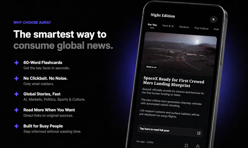 Aura - News in 60 Words screenshot 5