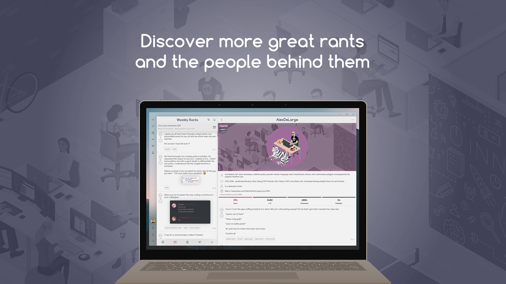 devRant unofficial UWP gallery image