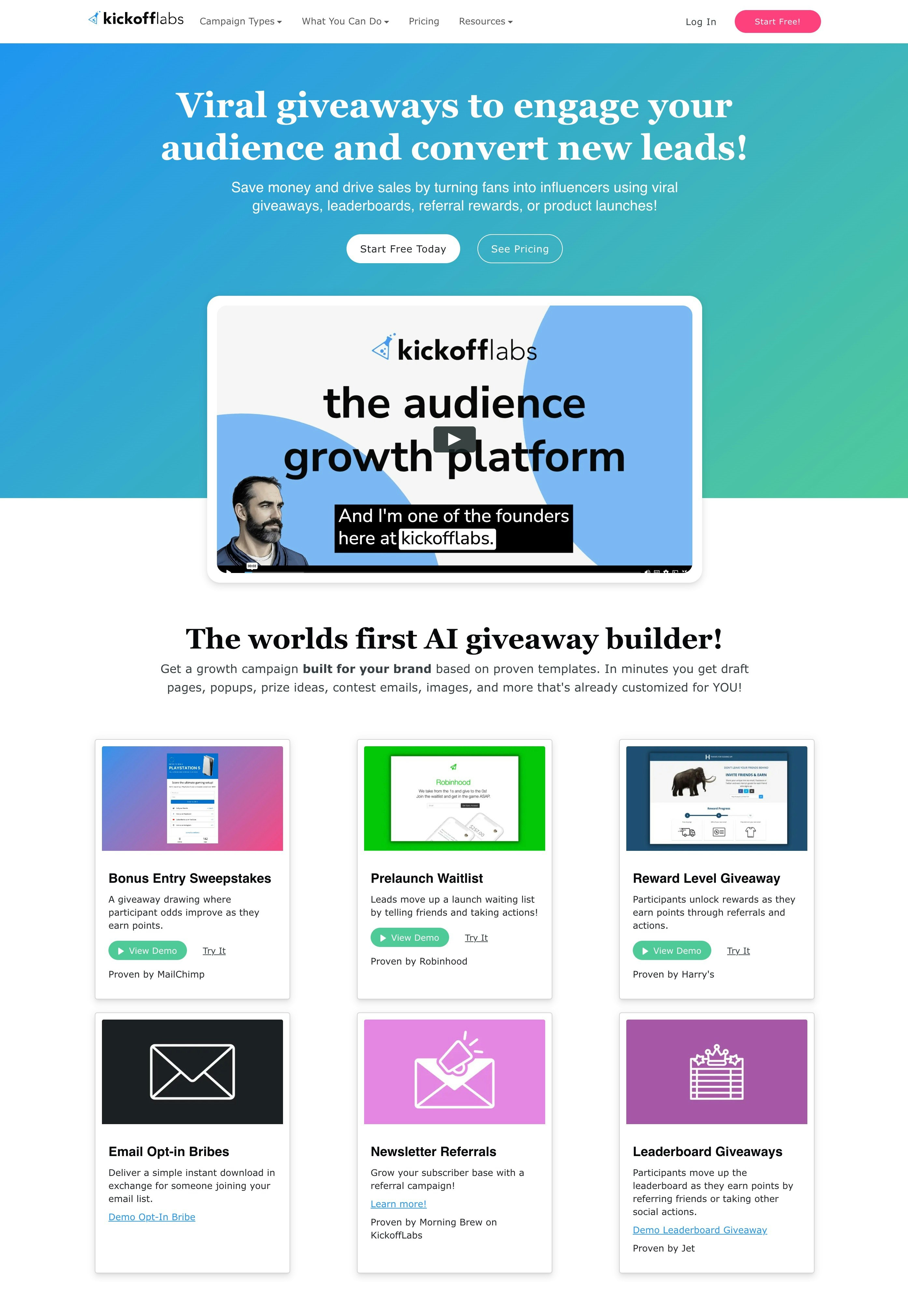 Media Kickofflabs AI Builder Giveaway - Xây dựng một chiến dịch tặng quà virus trong vài phút cho thương hiệu của bạn! 2