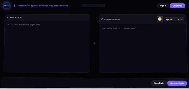 Pseudo2Code AI screenshot 1